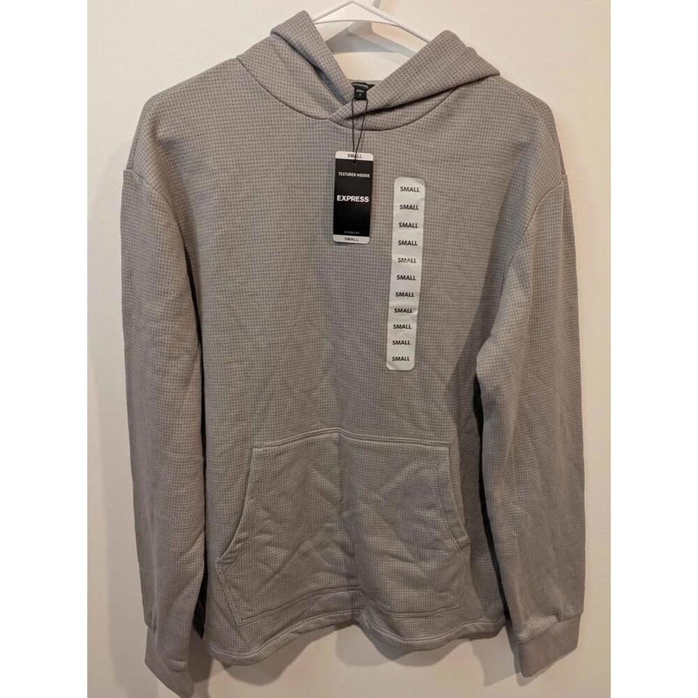 EXPRESS Grey Textured Hoodie Small